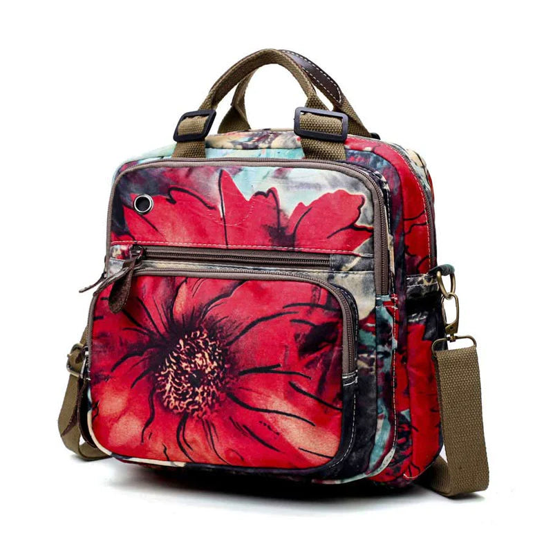 Multifunktionaler wasserdichter Rucksack mit Blumendruck