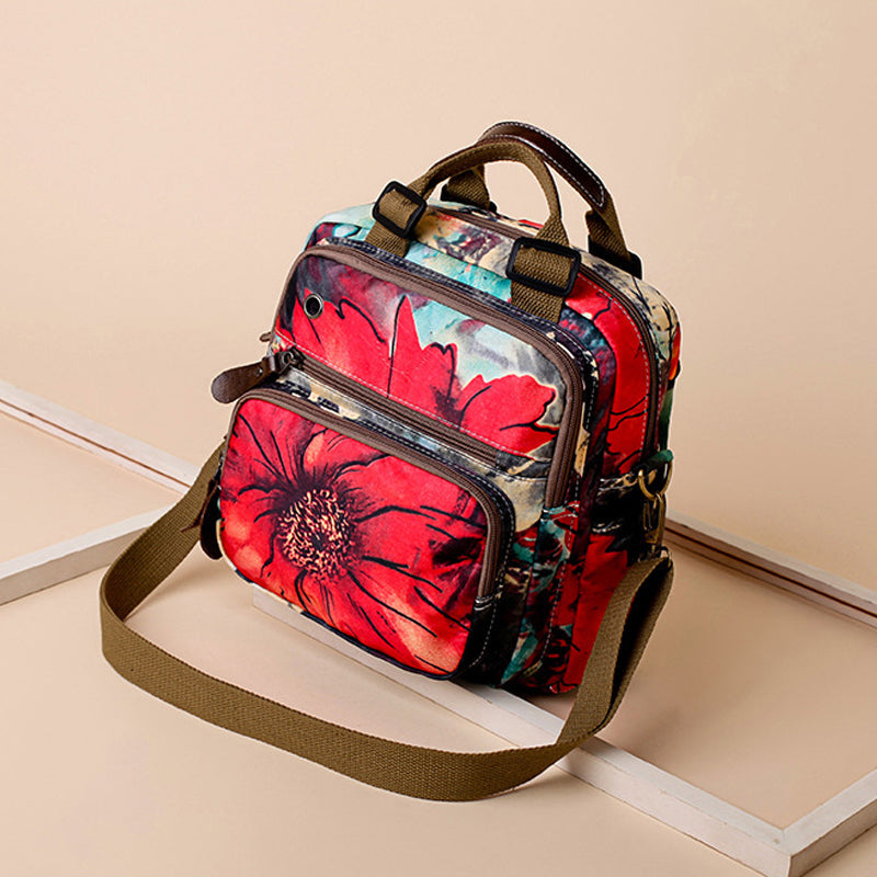 Multifunktionaler wasserdichter Rucksack mit Blumendruck