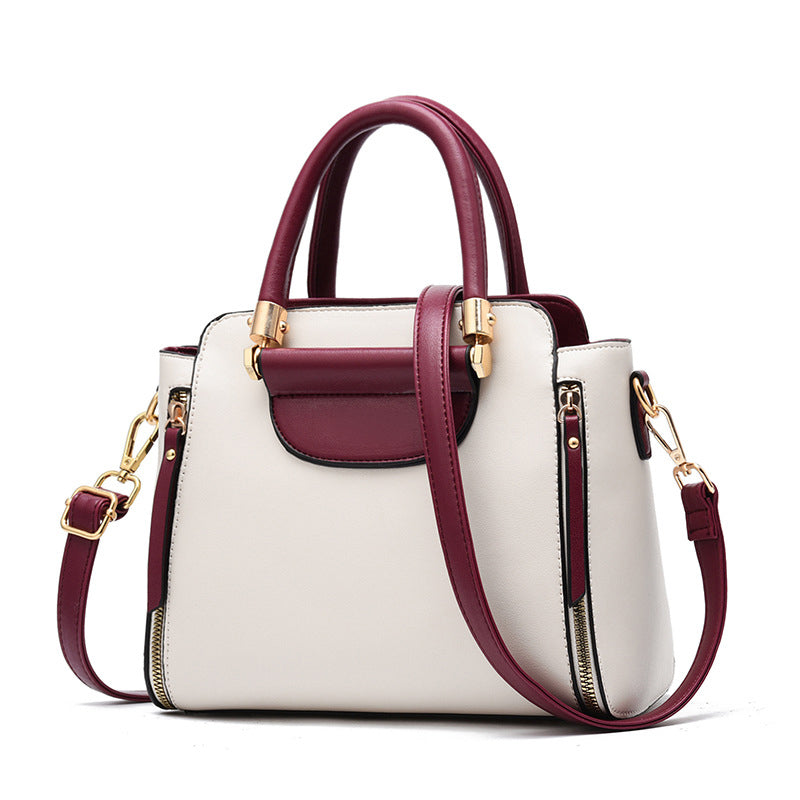 Modische Kontrast-Handtasche Aus PU-Leder