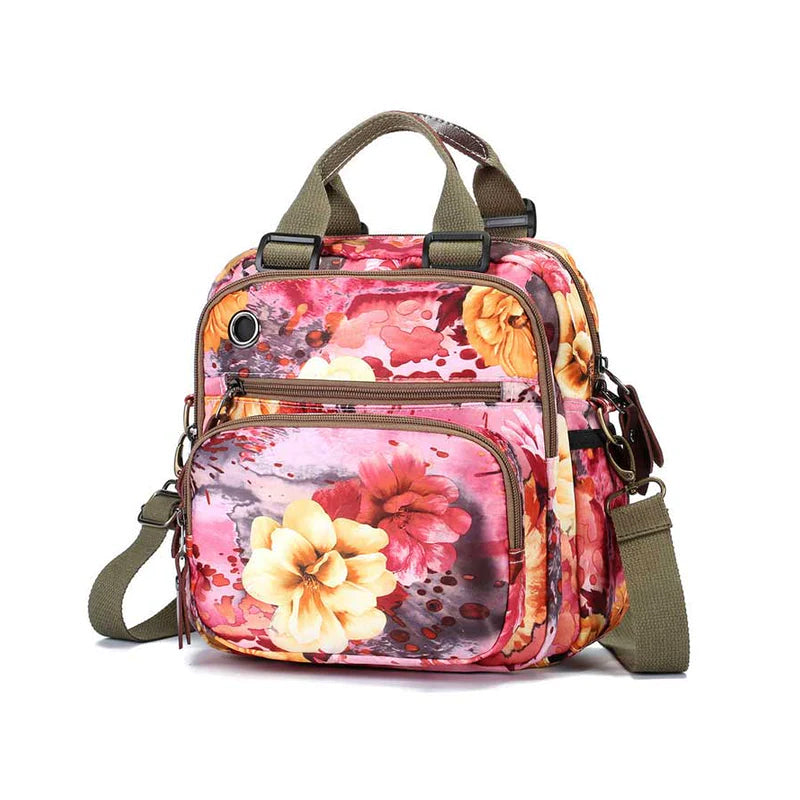 Multifunktionaler wasserdichter Rucksack mit Blumendruck