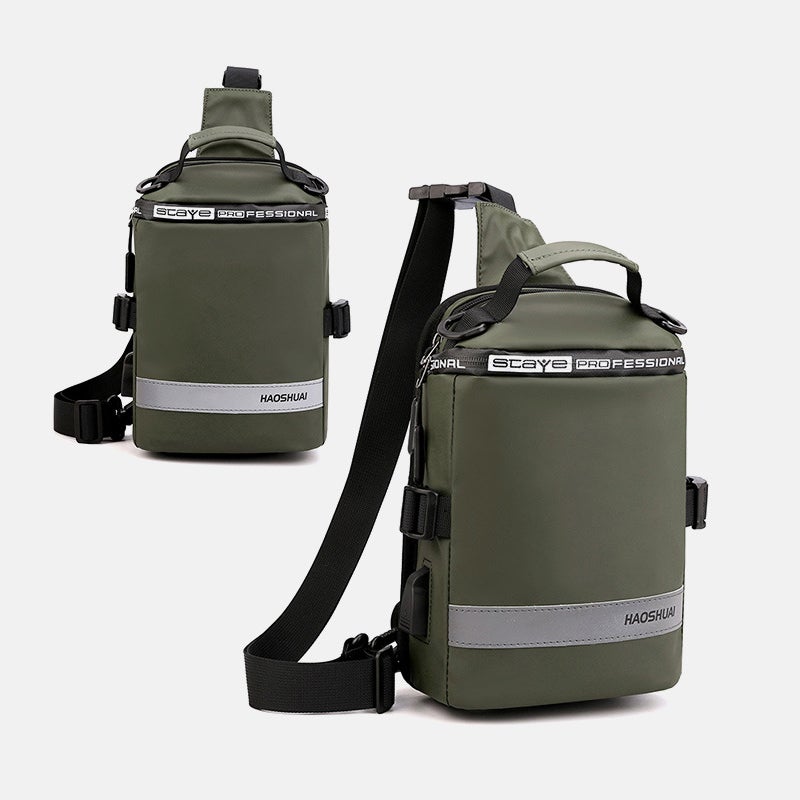 Diebstahlsichere Herren-Brusttasche mit USB-Ladefunktion