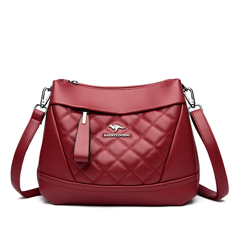 Rhomboid Tasche aus gekörntem Leder