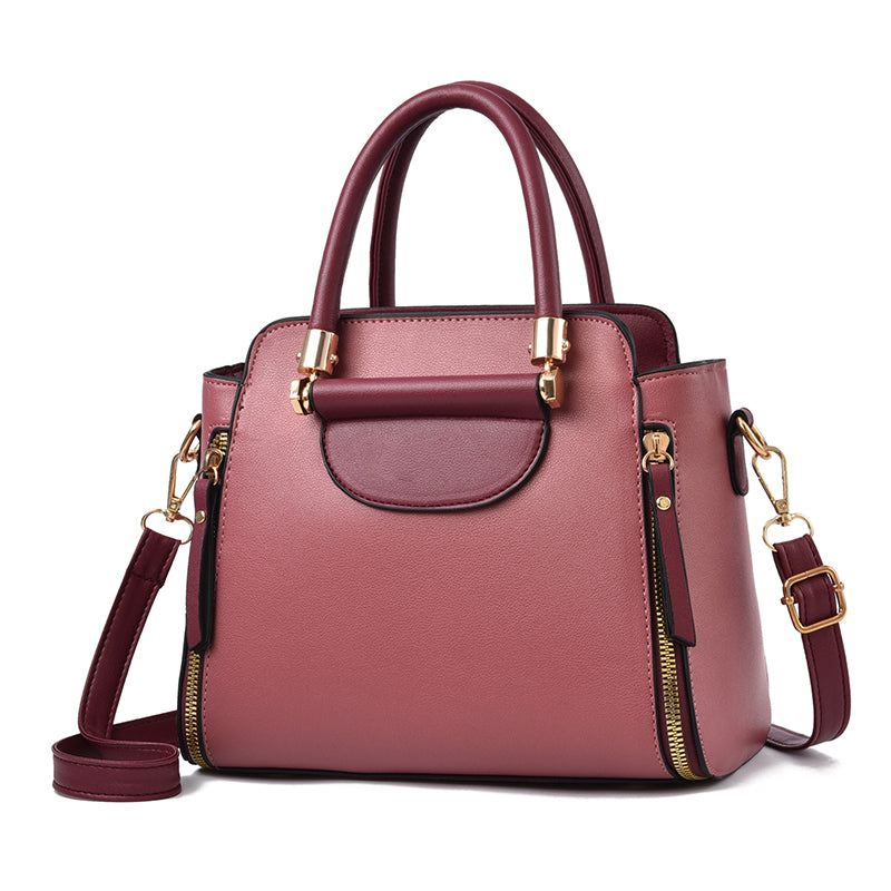Modische Kontrast-Handtasche Aus PU-Leder