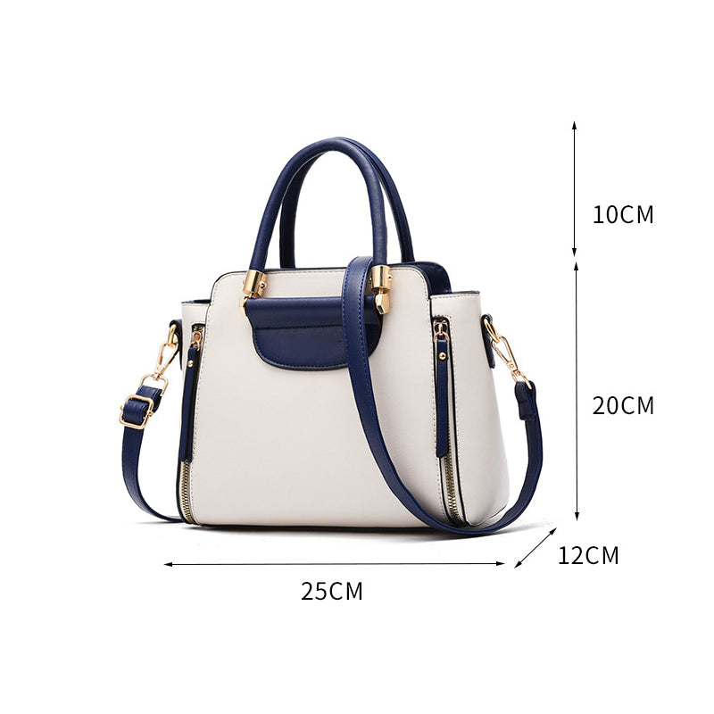 Modische Kontrast-Handtasche Aus PU-Leder