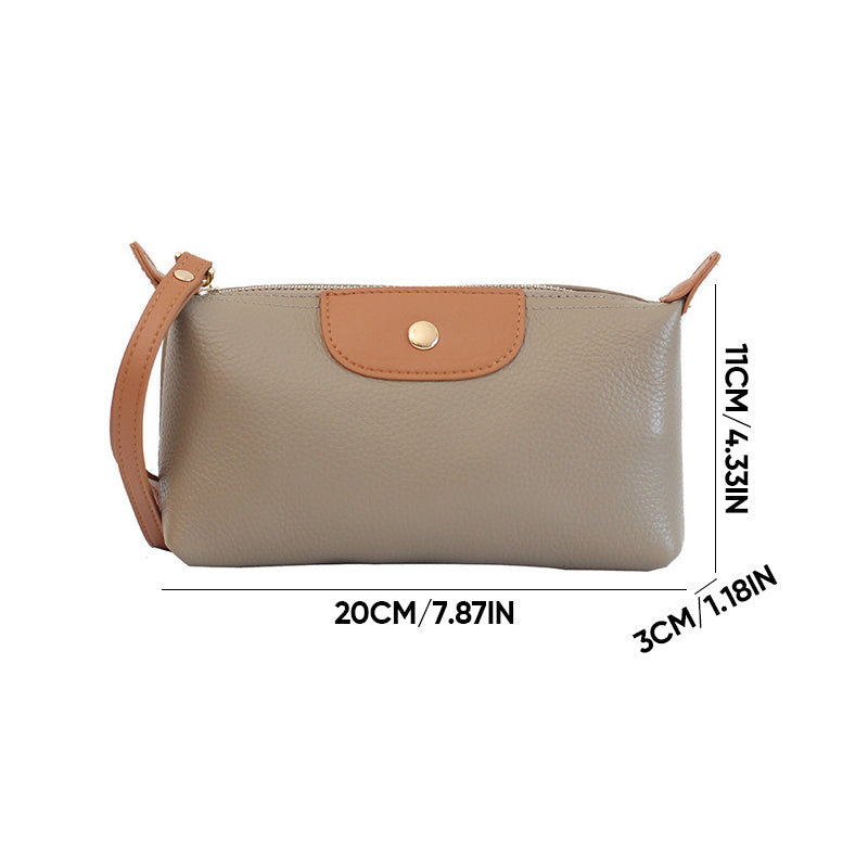 Handliche Leder-Clutch, große Geldbörse mit Reißverschluss am Handgelenk