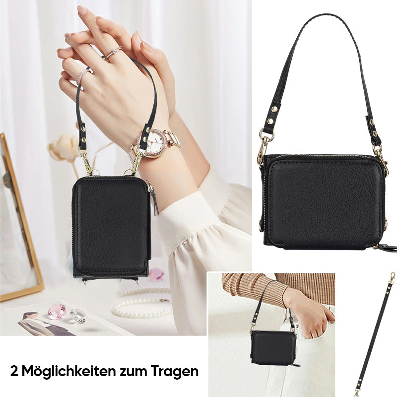 Kartenhalter aus Leder mit Reißverschluss für Samsung Galaxy Z Flip3/4/5