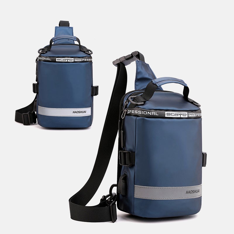Diebstahlsichere Herren-Brusttasche mit USB-Ladefunktion