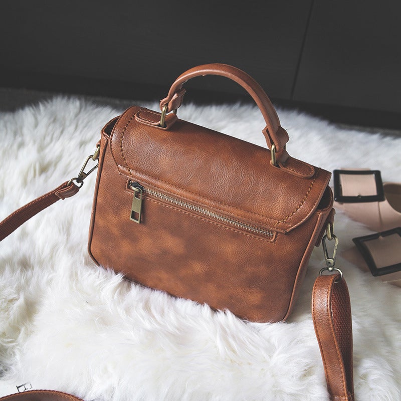 Damen Vintage Einzigartige Ledertasche mit Schnalle
