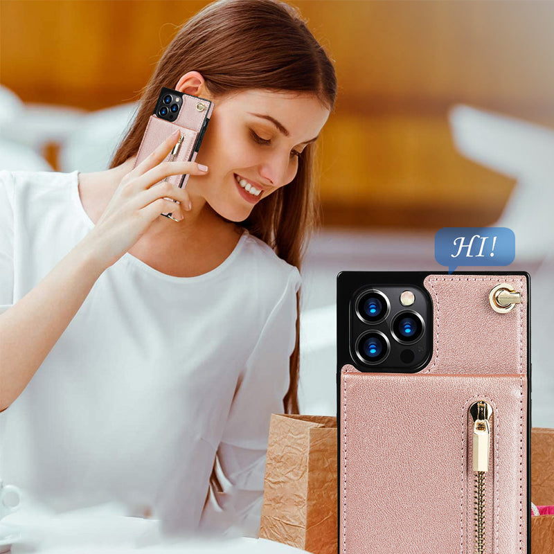 iPhone-Hülle mit Reißverschluss-Kartenfach