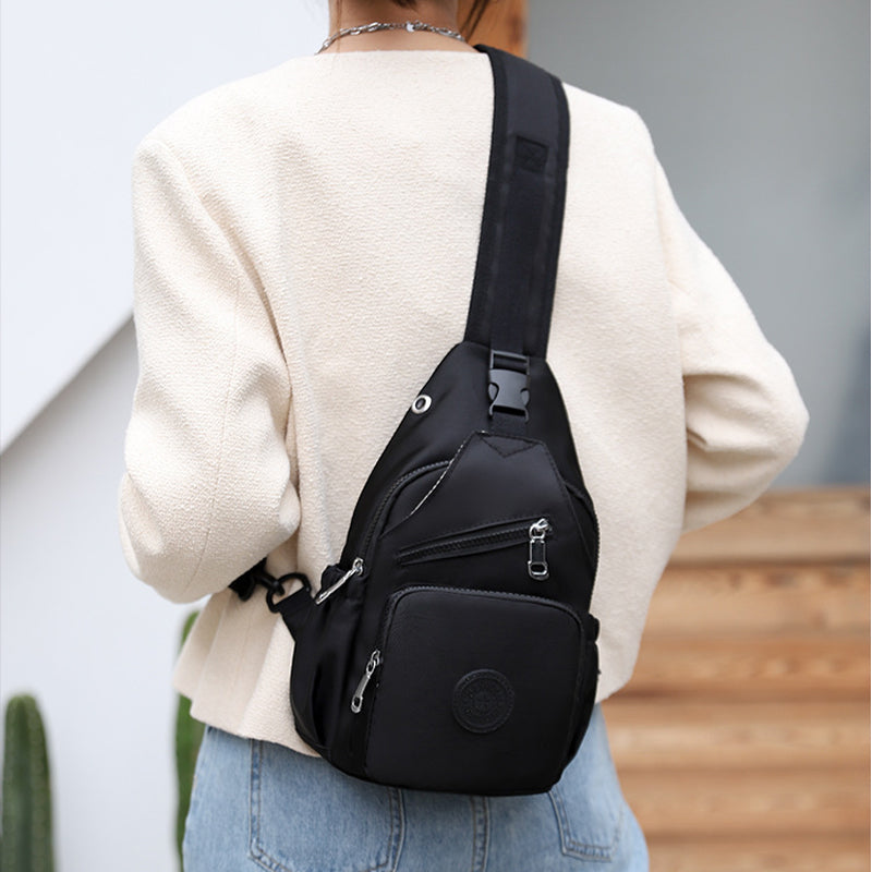 Damen-Schultertasche aus Segeltuch mit mehreren Taschen