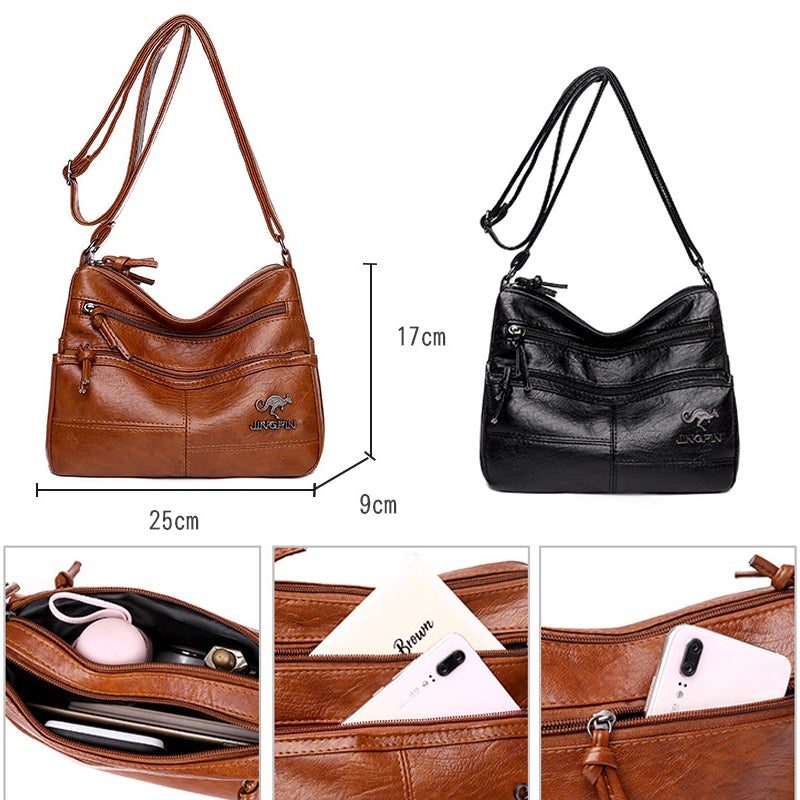 Damen Weiche Ledertasche