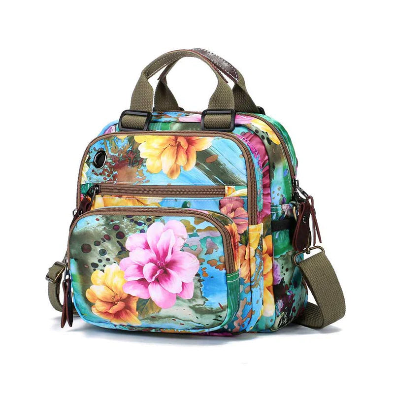 Multifunktionaler wasserdichter Rucksack mit Blumendruck