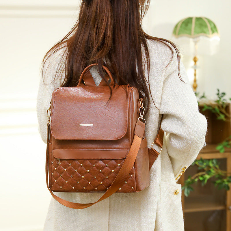 Diebstahlsichere Mehrzweck-Reisetasche aus weichem Leder