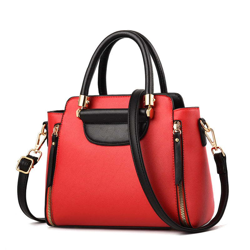Modische Kontrast-Handtasche Aus PU-Leder