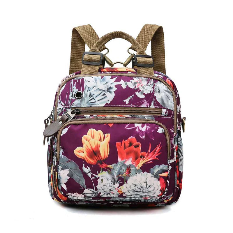 Multifunktionaler wasserdichter Rucksack mit Blumendruck