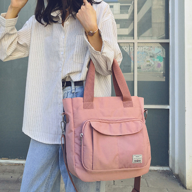 Einfache einfarbige Damenhandtasche mit großem Fassungsvermögen