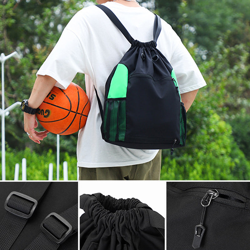 Einfarbiger Sportrucksack mit Kordelzug aus Nylon