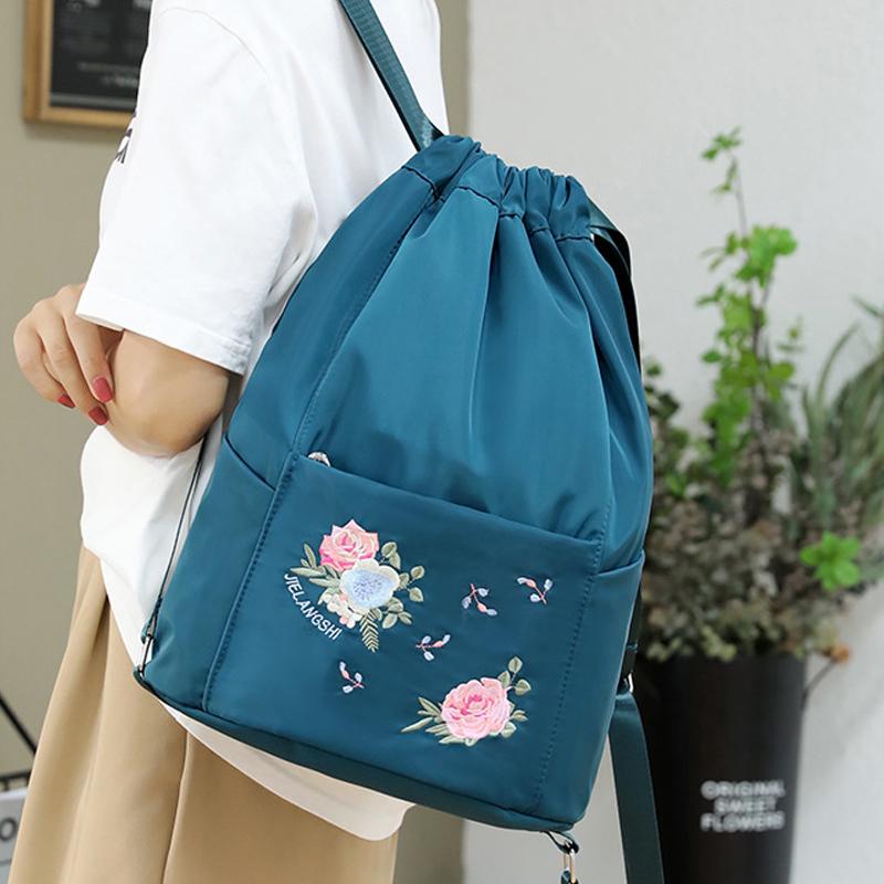 Faltbarer bestickter Kordelzug Rucksack
