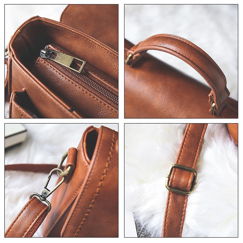 Damen Vintage Einzigartige Ledertasche mit Schnalle