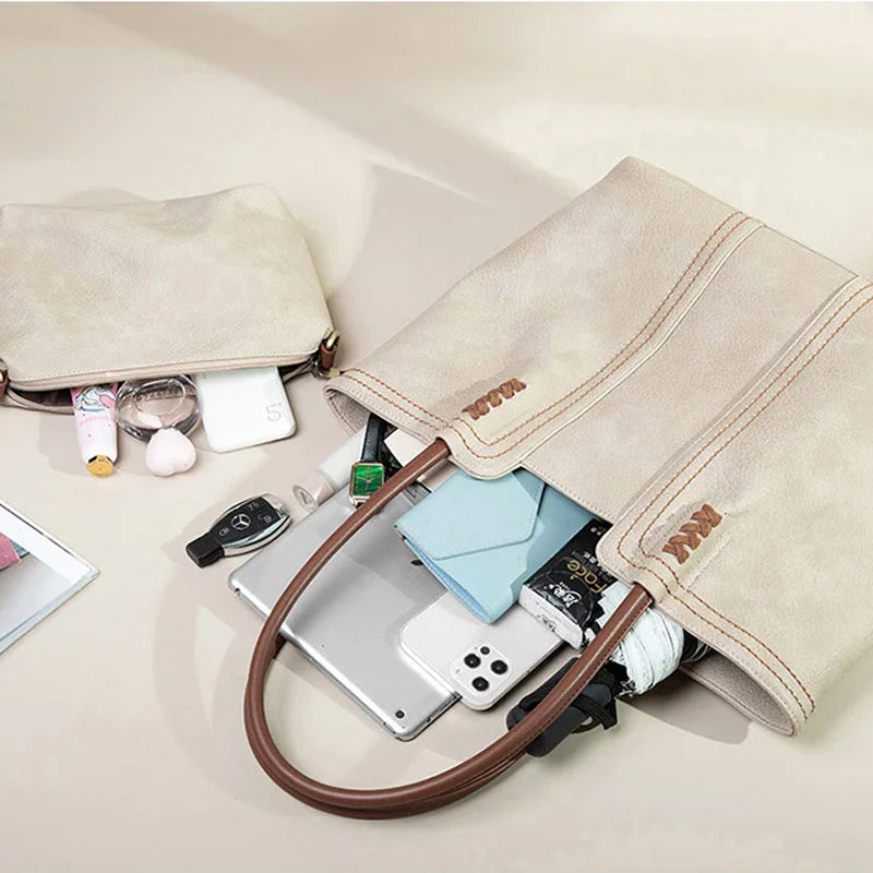 Einfache Vielseitige Handtasche aus Qualitätsleder
