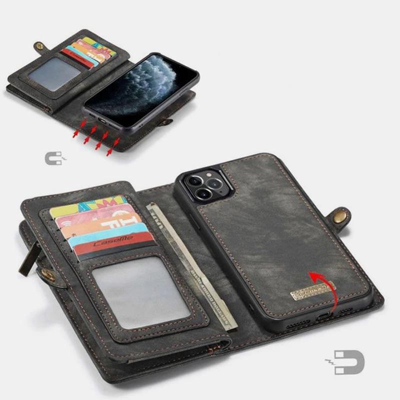 2 in 1 Magnetische Brieftasche Abnehmbare Hülle für Telefon