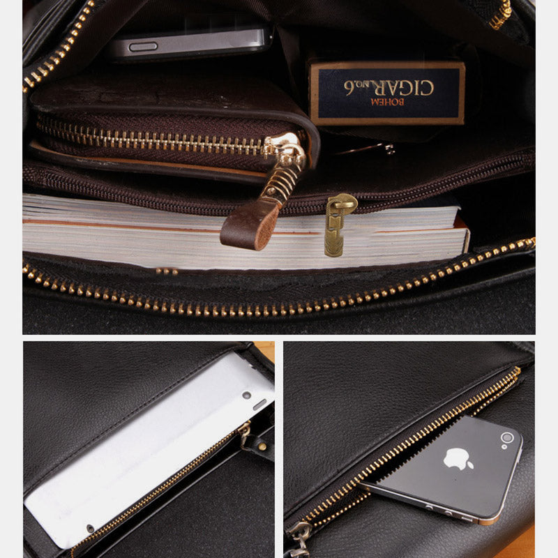 Klassische Umhängetasche mit mehreren Taschen