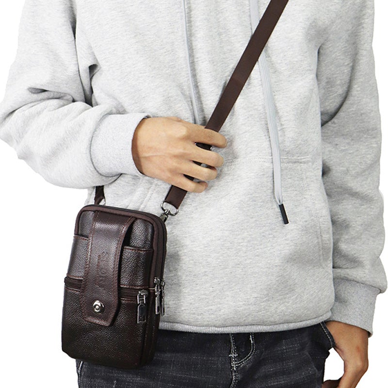 Multifunktionale Handy-Gürteltasche Aus Leder