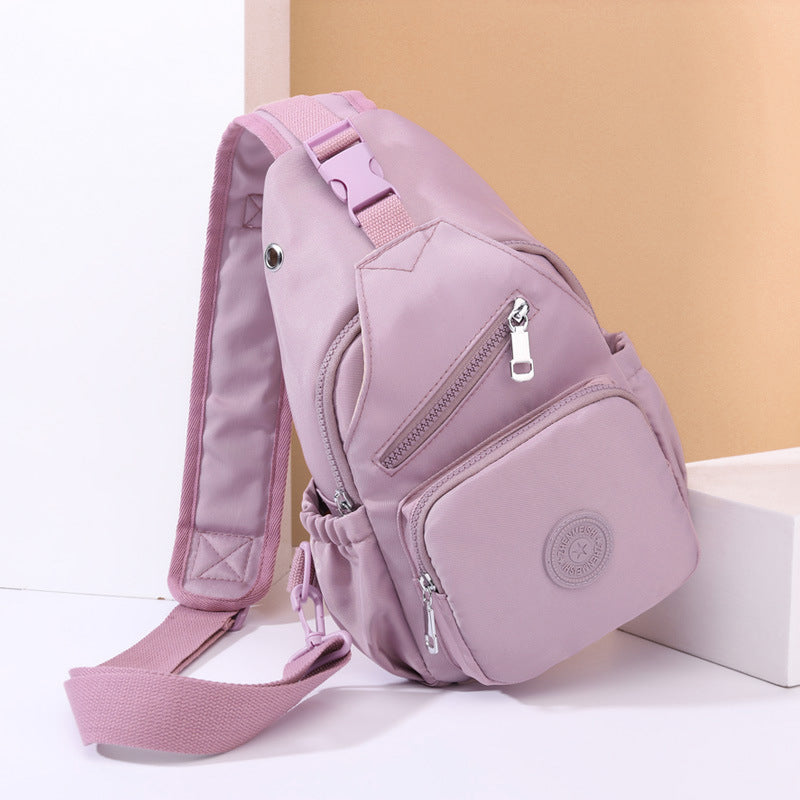 Damen-Schultertasche aus Segeltuch mit mehreren Taschen