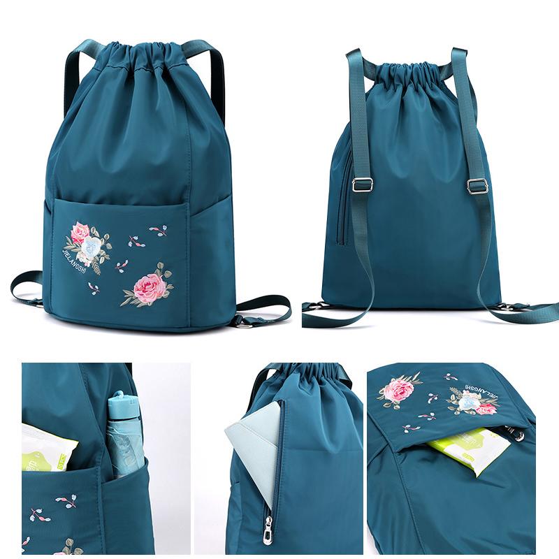 Faltbarer bestickter Kordelzug Rucksack