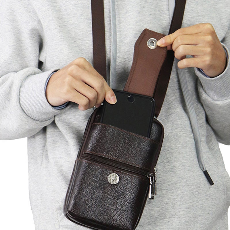 Multifunktionale Handy-Gürteltasche Aus Leder