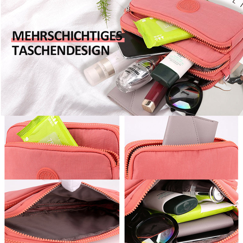 Damen leichte funktionelle Umhängetasche mit mehreren Taschen