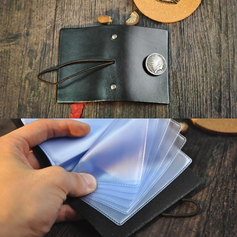 Neue kreative handgefertigte Kartentasche aus Leder mit Indianerkopf
