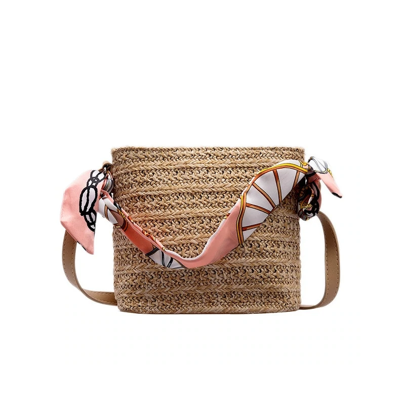 Rattantasche mit Schal, Handtasche oder Umhängetasche