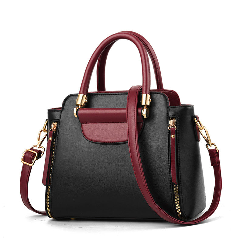 Modische Kontrast-Handtasche Aus PU-Leder