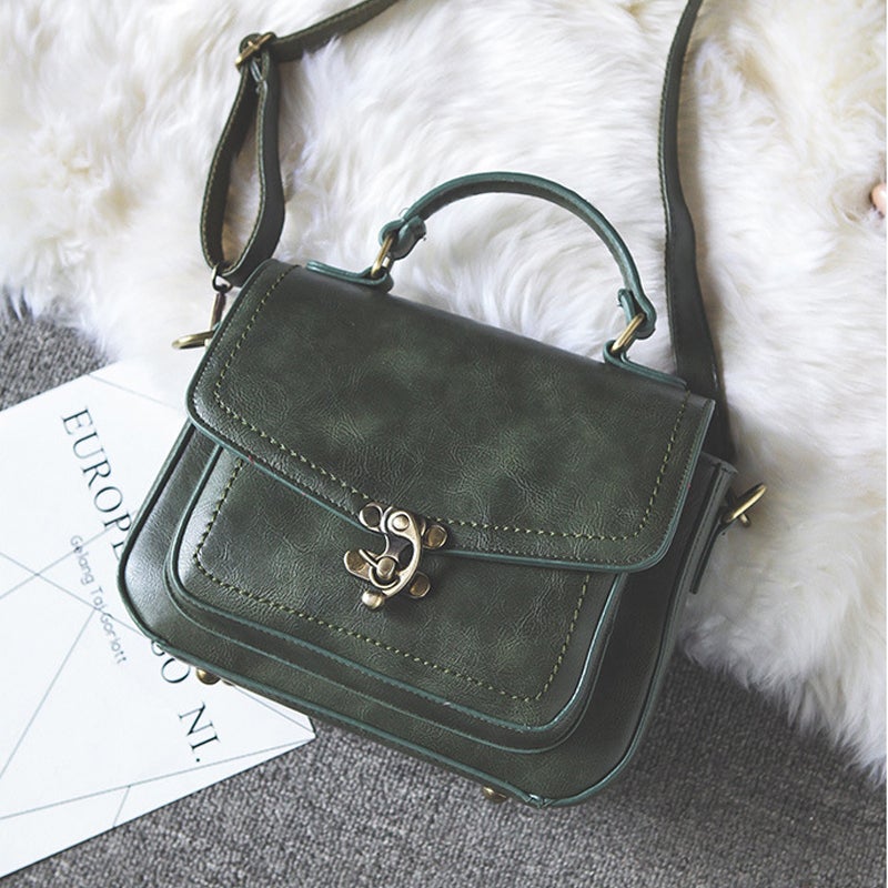 Damen Vintage Einzigartige Ledertasche mit Schnalle