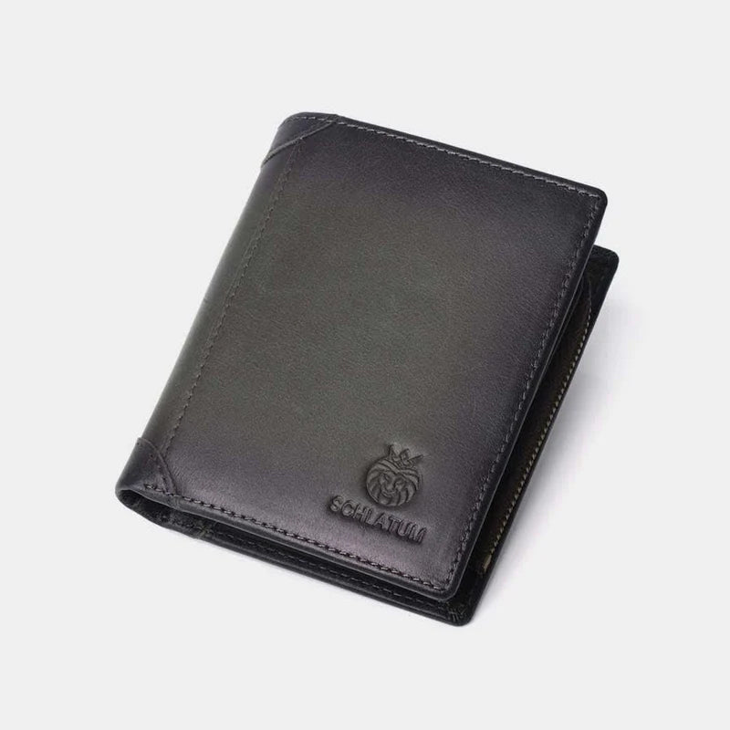 Bifold-Geldbörse aus Leder für Herren mit Anti-Diebstahl-RFID-Blockierung