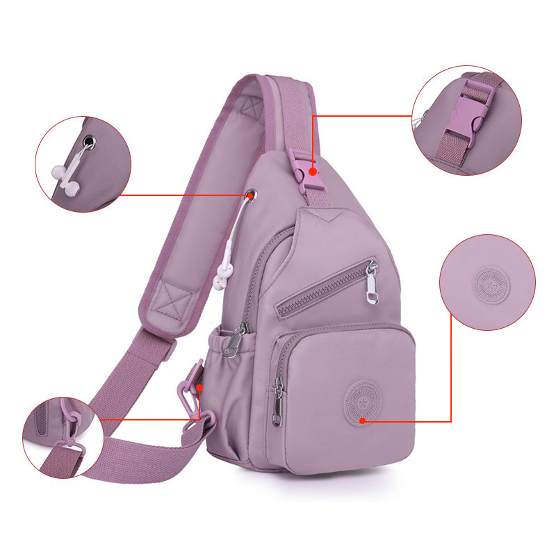 Damen-Schultertasche aus Segeltuch mit mehreren Taschen