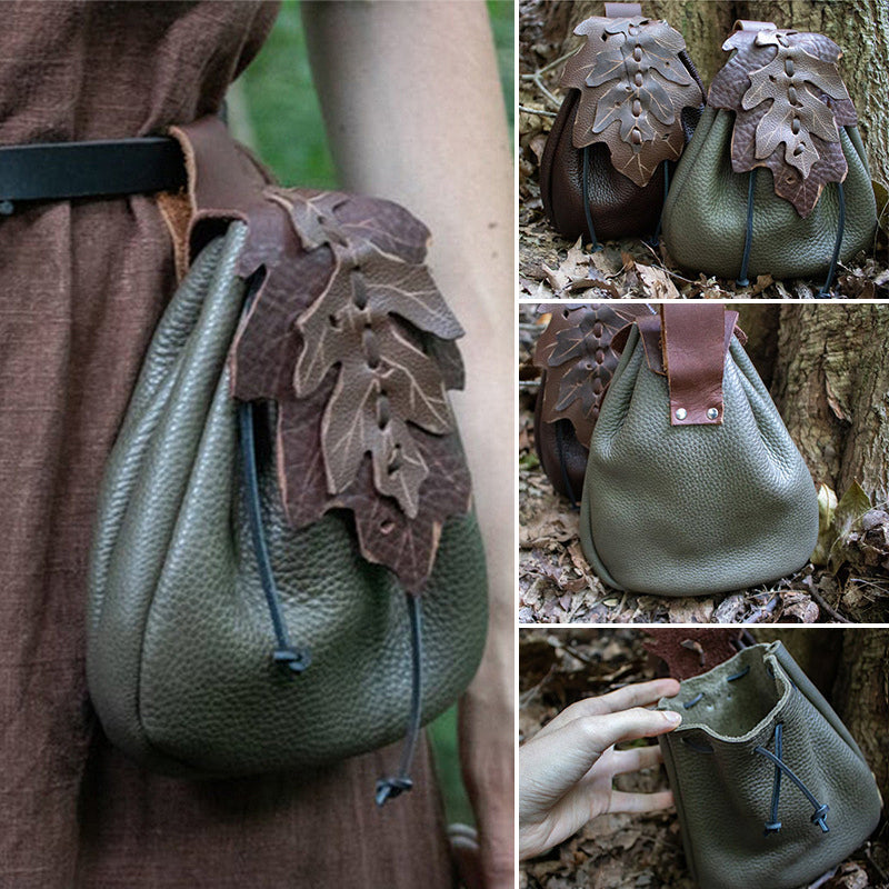 Vintage Stilvolle Laub-Gürteltasche