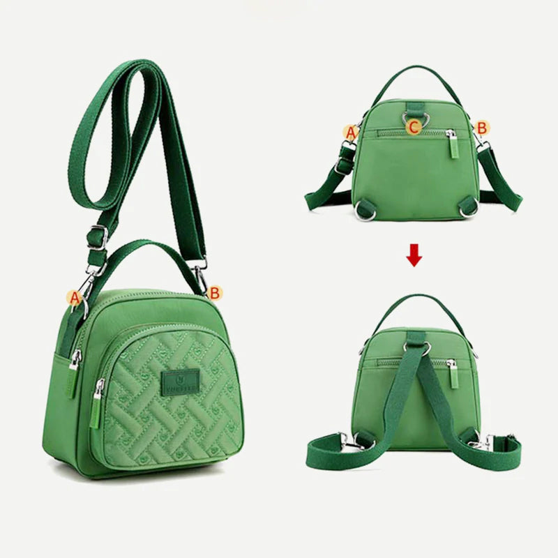 Funktioneller, leichter Nylon-Umhängetasche Mini-Rucksack für Damen