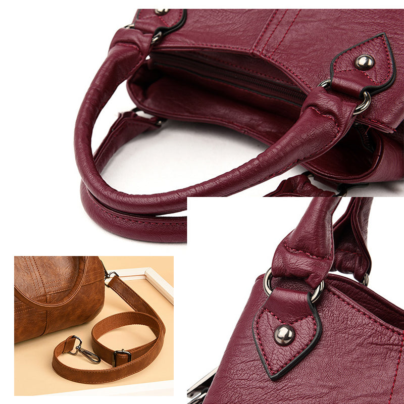 Mehrschichtige Umhängetasche Aus Weichem Leder