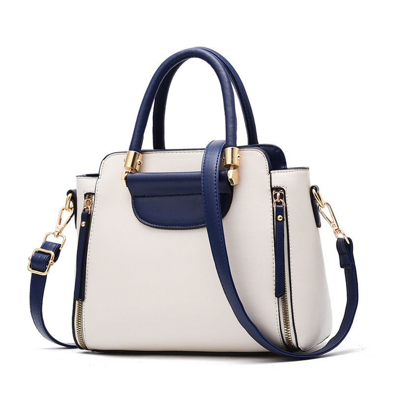Modische Kontrast-Handtasche Aus PU-Leder