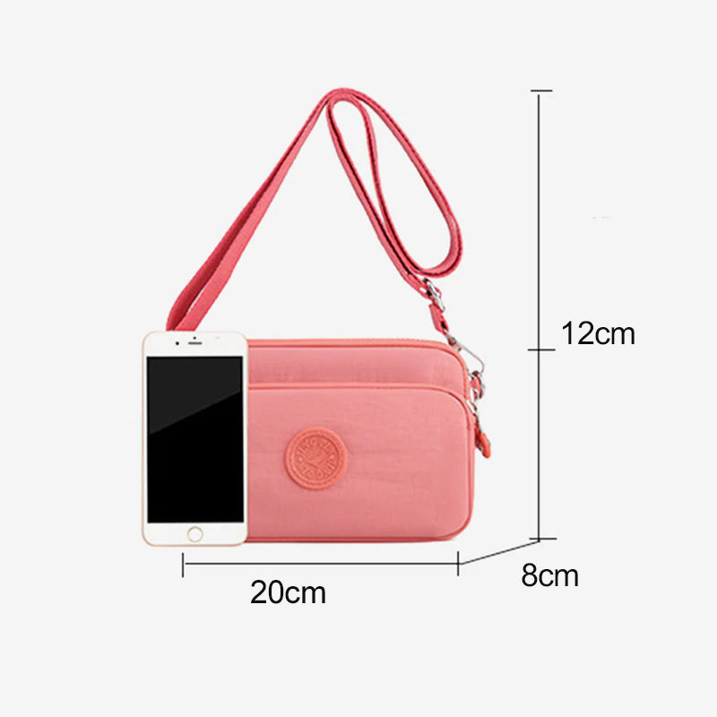 Damen leichte funktionelle Umhängetasche mit mehreren Taschen