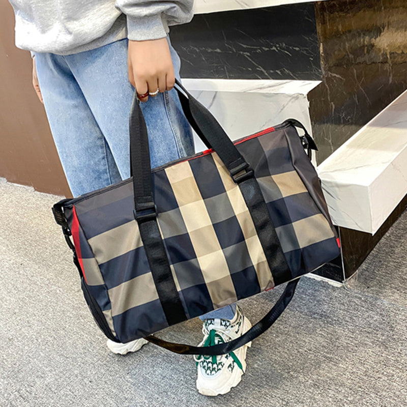 Neue multifunktionale modische karierte Sportreisetasche