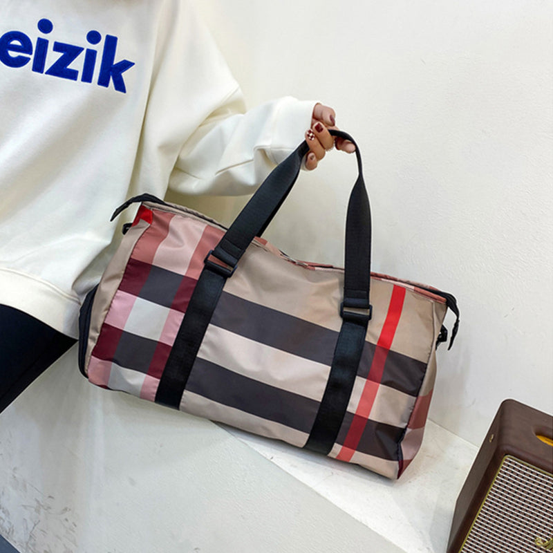 Neue multifunktionale modische karierte Sportreisetasche