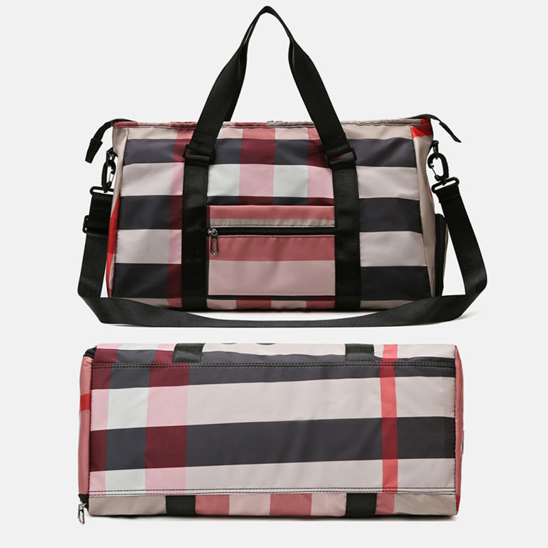 Neue multifunktionale modische karierte Sportreisetasche