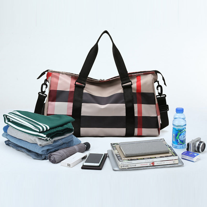 Neue multifunktionale modische karierte Sportreisetasche