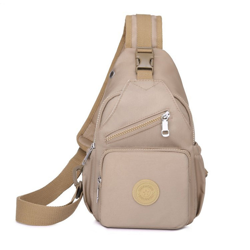 Damen-Schultertasche aus Segeltuch mit mehreren Taschen