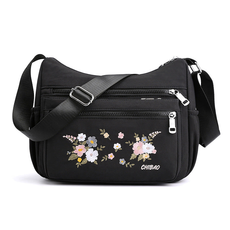 Damen modische bestickte Umhängetasche mit Blumenmuster