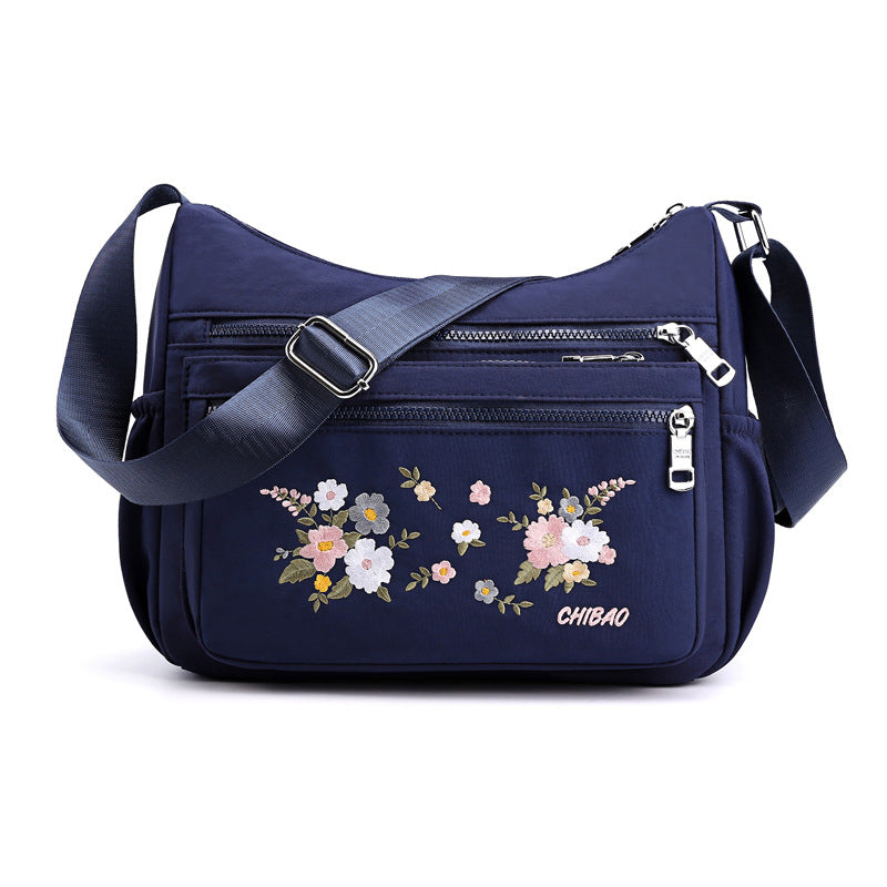 Damen modische bestickte Umhängetasche mit Blumenmuster