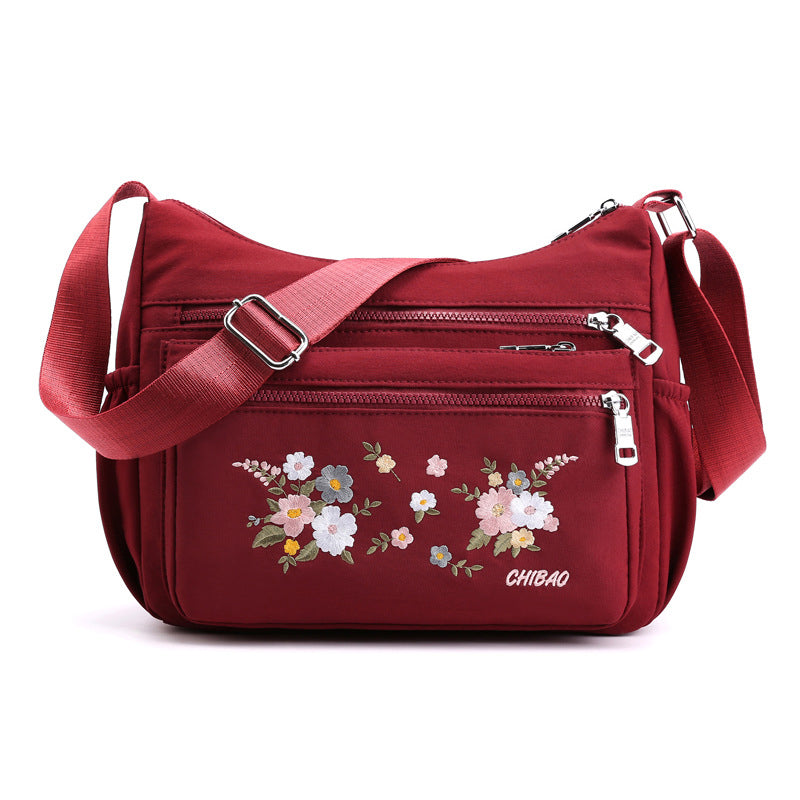 Damen modische bestickte Umhängetasche mit Blumenmuster